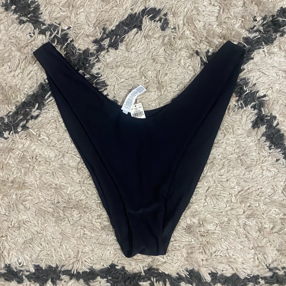 Aerie Black High Cut Cheekier Bikini Bottom NWT Size XXL
